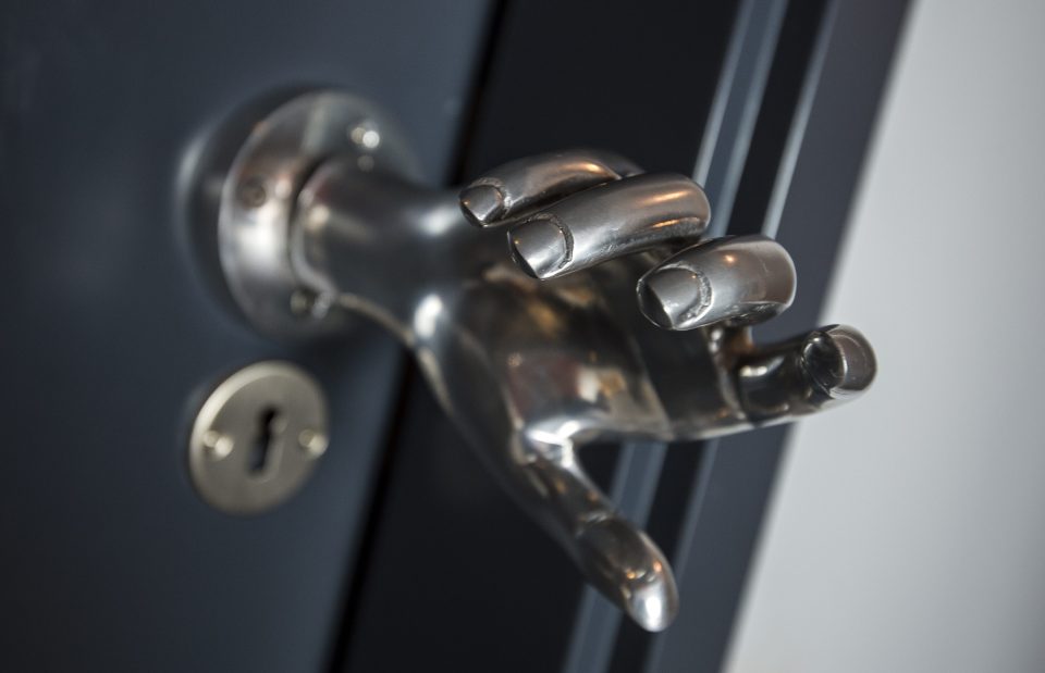 Even the doorknobs are Ronaldo themed, making it seem as if you're shaking the big man's hand as you head in to your suite