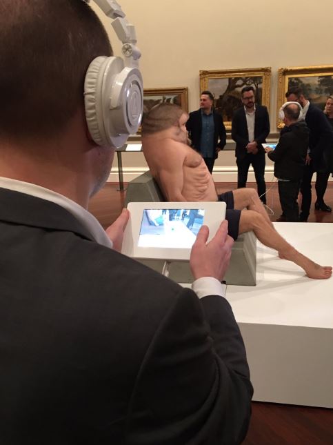  Visitors can use immersive augmented reality technology to look under Graham's skin and learn about his unique features