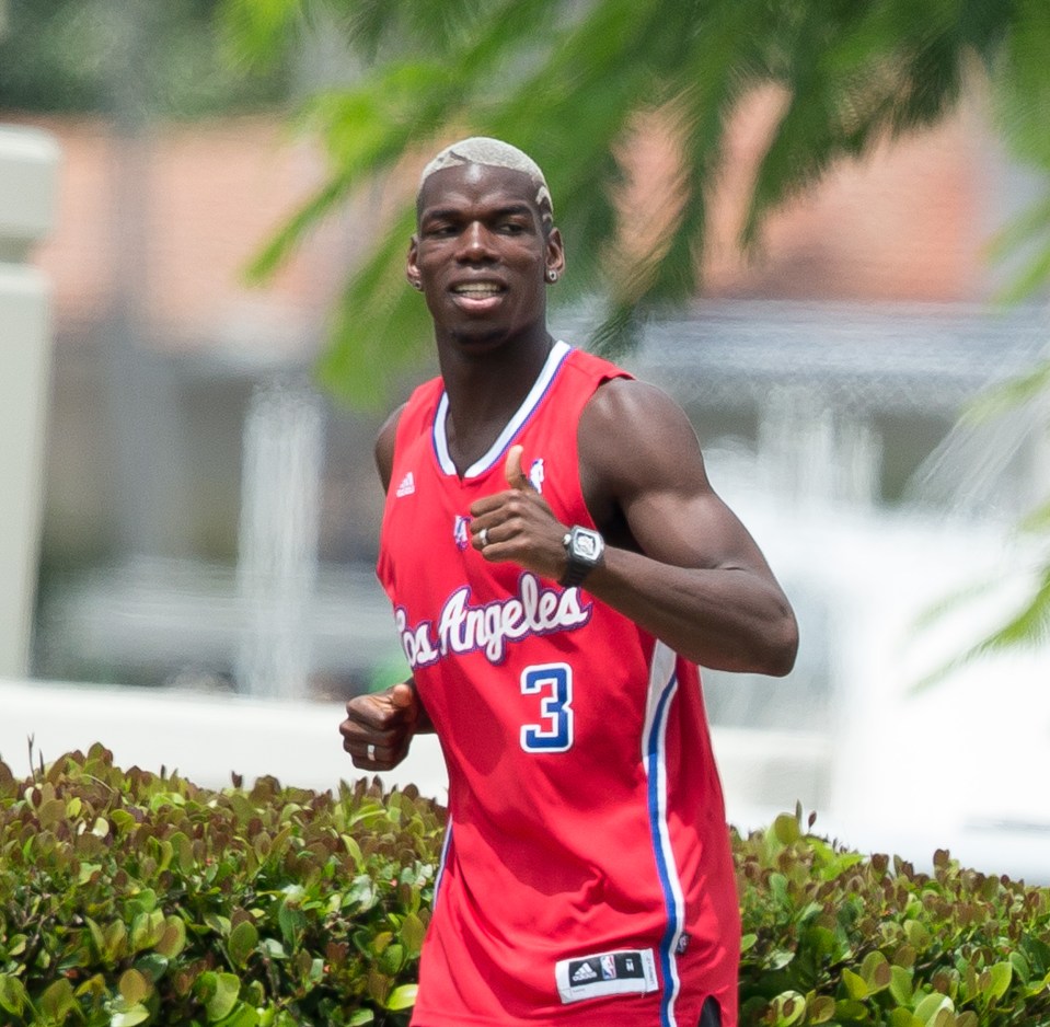  Paul Pogba has been enjoying his time in Los Angeles this summer, even donning one of the local NBA team's jerseys; the Los Angeles Clippers