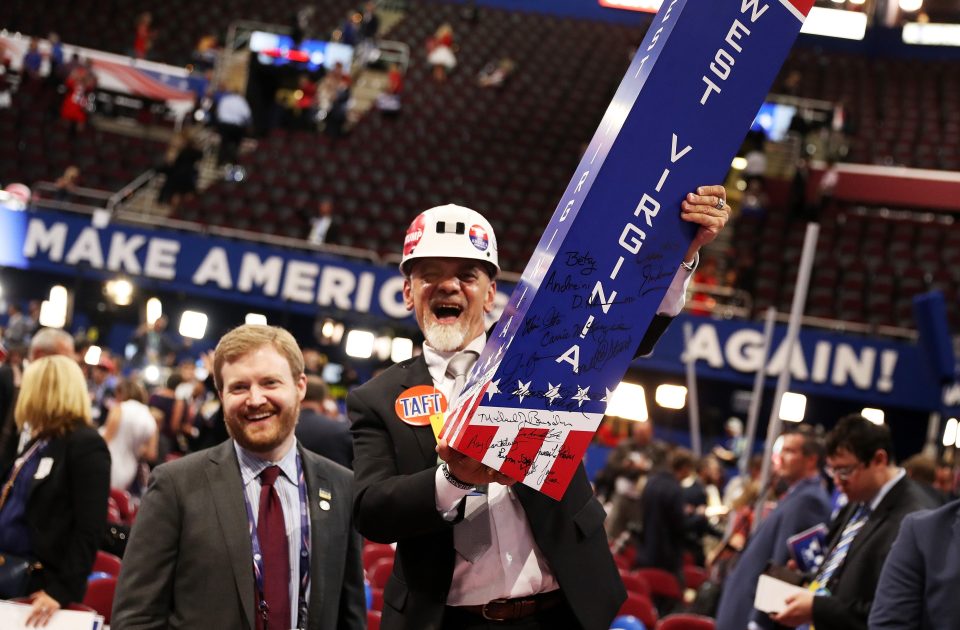  Attendees took down delegation signage at the end of the fourth day of the convention