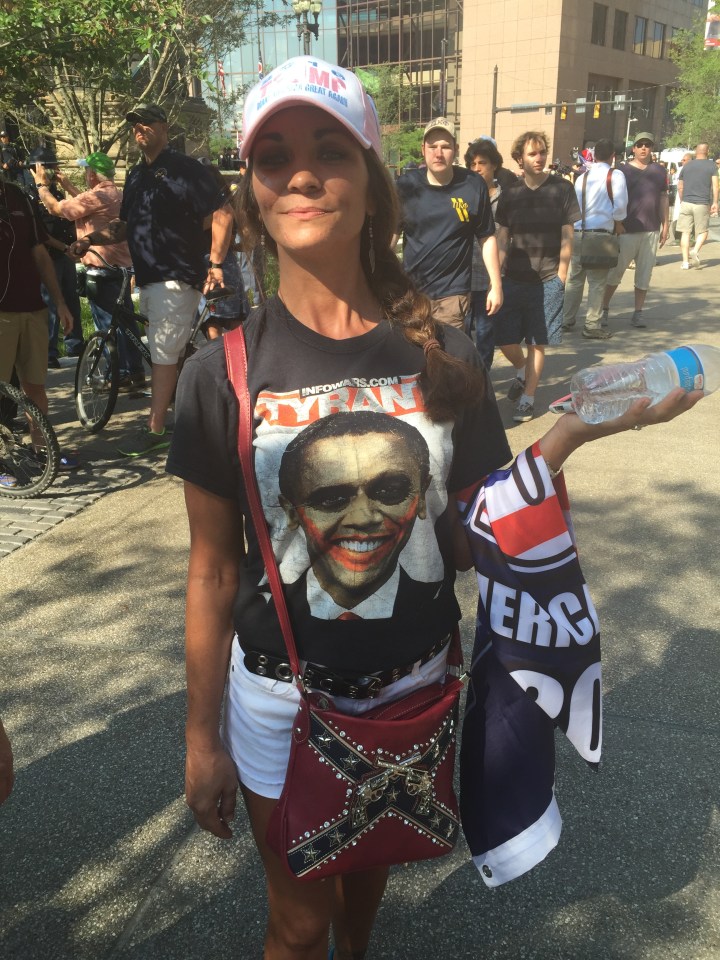  This Trump fan arrived in an outfit that made her feelings clear