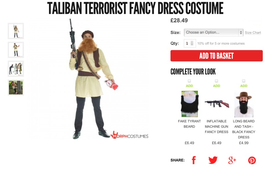  The UK National Defence Association has called for a boycott of the costume