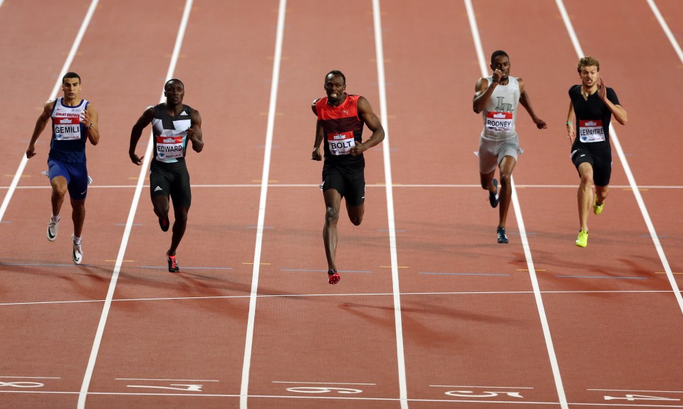  Usain Bolt defeated a field including Brit Adam Gemili at the Anniversary Games