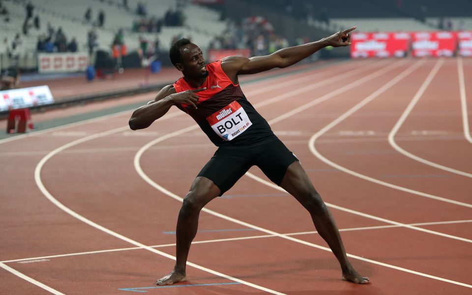  Usain Bolt celebrates in trademark style at Anniversary Games last week