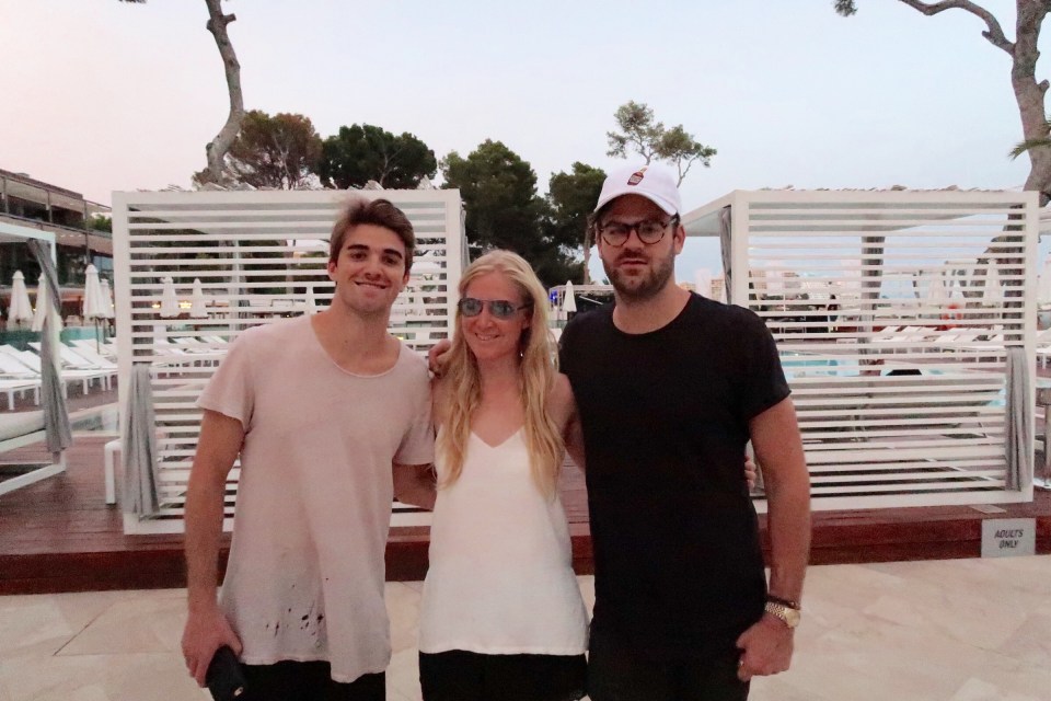  Life's a drag ... The Chainsmokers, pictured above with Sun girl Laura Armstrong, performed for 7,000 screaming fans at club BCM Planet Dance