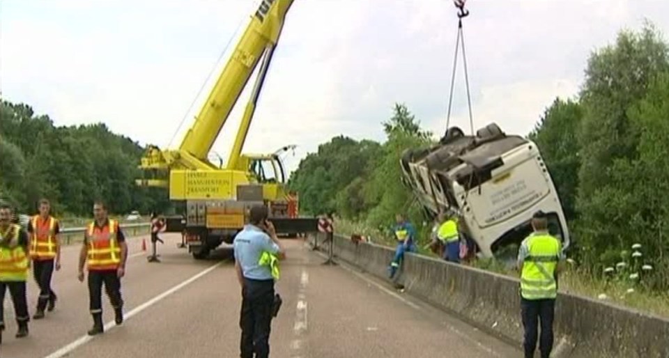  The driver escaped injury in the accident near the Swiss border