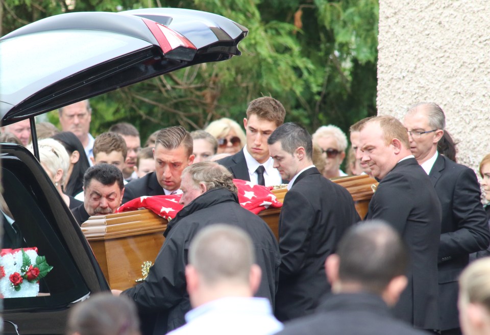  The funeral, where both Marco and Alex were laid to rest in the same coffin, at the request of Alex's mother