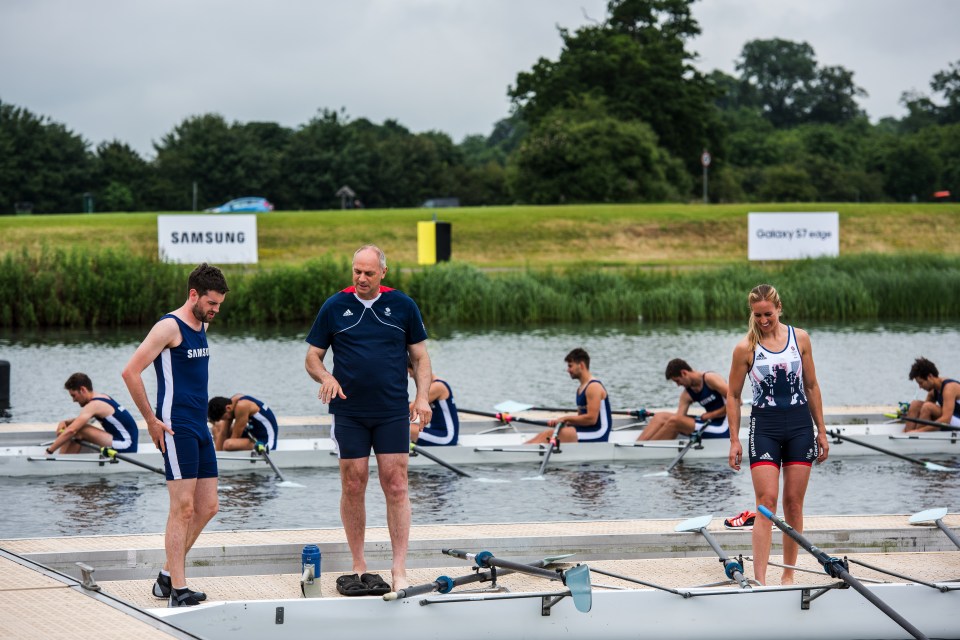  Water carry on ... Sir Steve Redgrave and Helen Glover discuss tactics with Jack