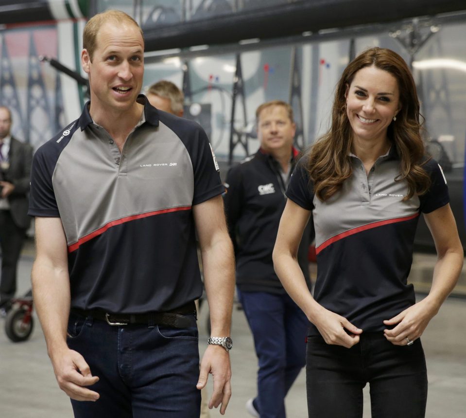 Matchy matchy . . . The Royal couple donned matching Americas Cup shirts for the event