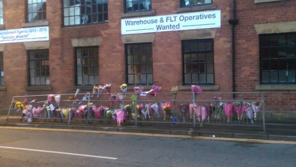  Dozens of bright flowers and cards have been left in tribute to Chloe at the scene of the crash