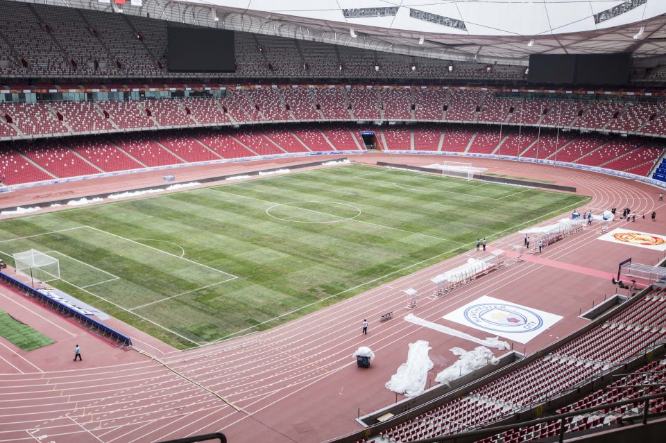  The stadium was ready but the pitch was in terrible condition