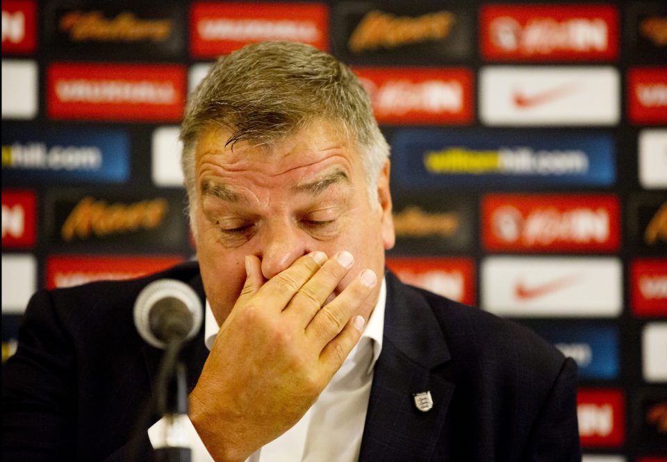  Sam Allardyce held back a tear when asked about his journey to becoming England boss