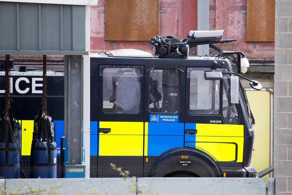  Sitting idle . . . one of the unused water cannon, believed to be one of three, bought by former London Mayor Boris Johnson