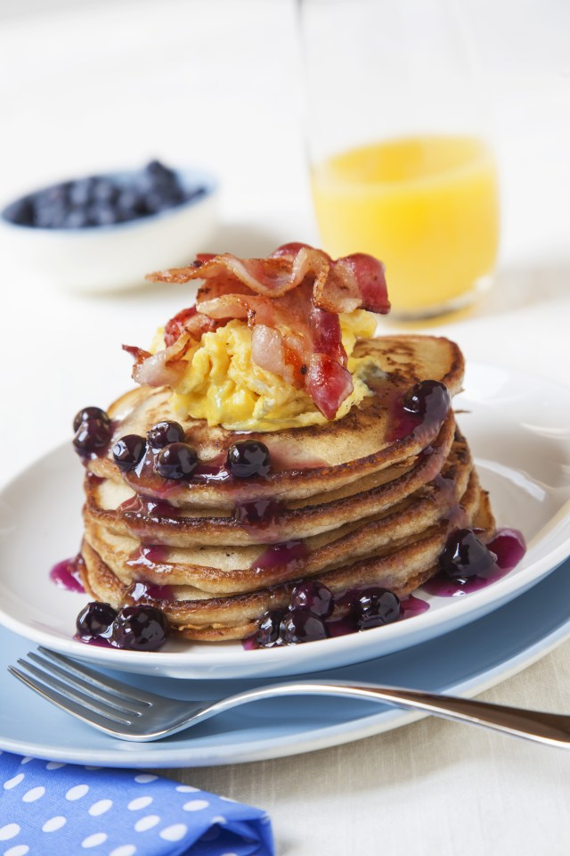  Blueberries, eggs and pancetta make for the perfect pancake toppings