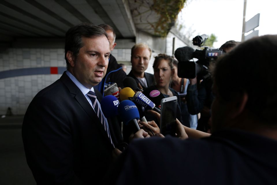  French Interior Ministry spokesman Pierre-Henry Brandet speaks to the media following the attack