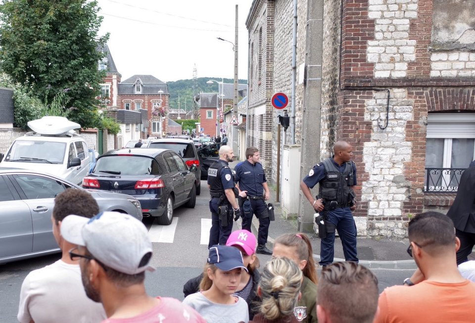  French police pictured in Saint-Etienne-du-Rouvray near Rouen