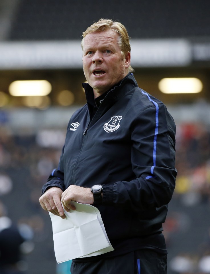  New Dutch boss Ronald Koeman patrols the touchline in his second game in charge