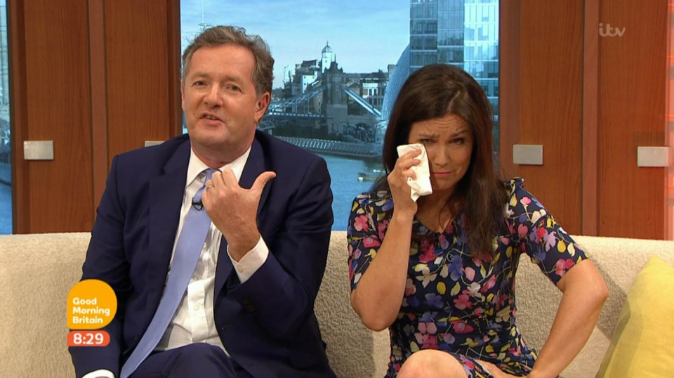  Susanna Reid pretends to cry as Piers Morgan announces he is having a break from GMB