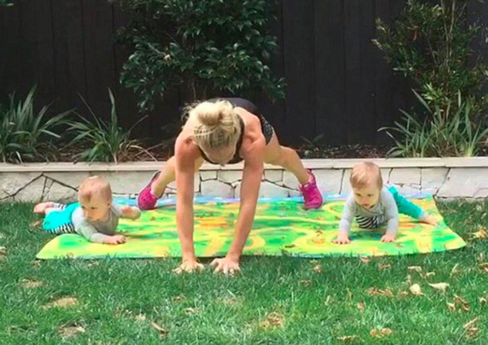  Anna always finds a way to involve her 'bubs' in her workouts, and always gets the best shots