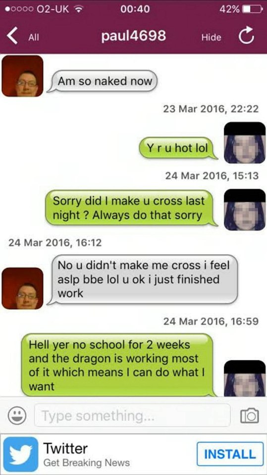  He thought he was speaking to Amy Louise, a 13-year-old girl he met online