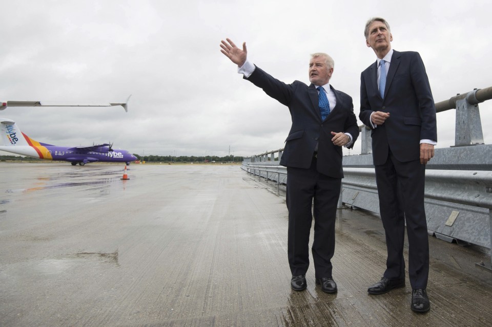  Philip Hammond (pictured with City Airport's chief executive Declan Collier) said he hoped the airport expansion would boost the economy