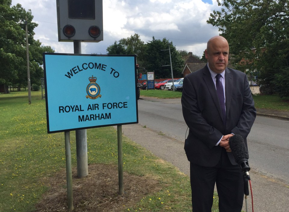 Serviceman threatened with knife outside RAF base