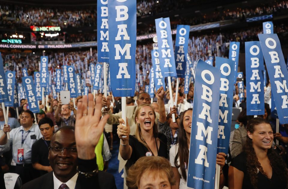  Obama's speech went down a storm with the party faithful as he called Hillary the most qualified person for the job