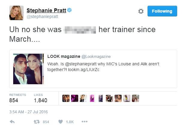  Stephanie took to Twitter to make the accusation