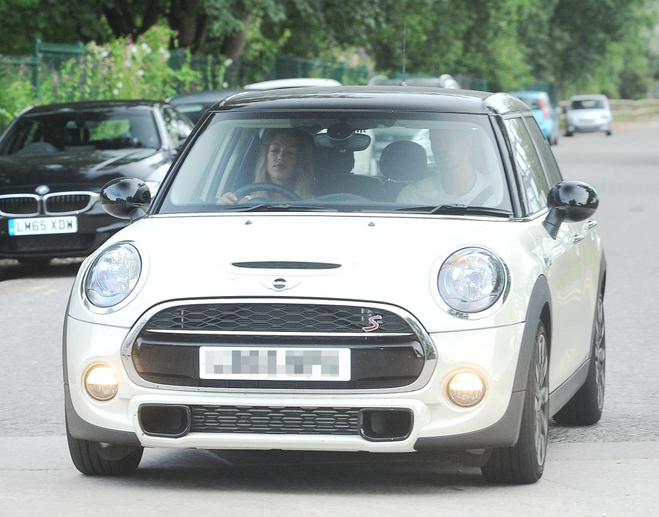  Unlike last week when he was driven to training by his fiancée in a cream Mini