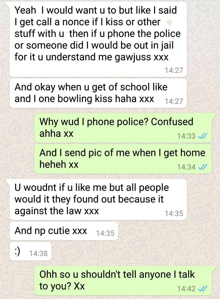  Chats between the two appeared to show his concerns about being arrested