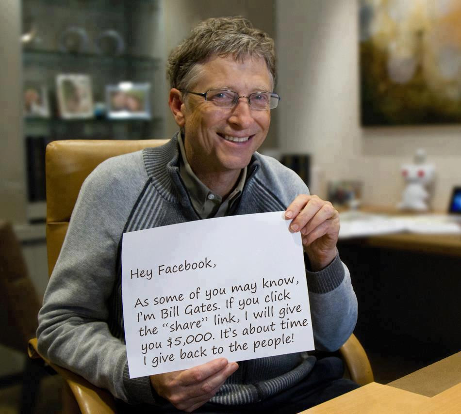  Bill Gates supposedly offers Facebook users money