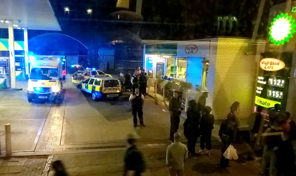  Cops swooped on the scene cordoning off the station last night at around 11pm