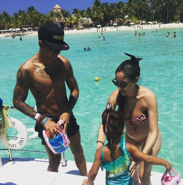  Marcos Rojo holidayed with wife Eugenia Lusardo in Mexico this summer