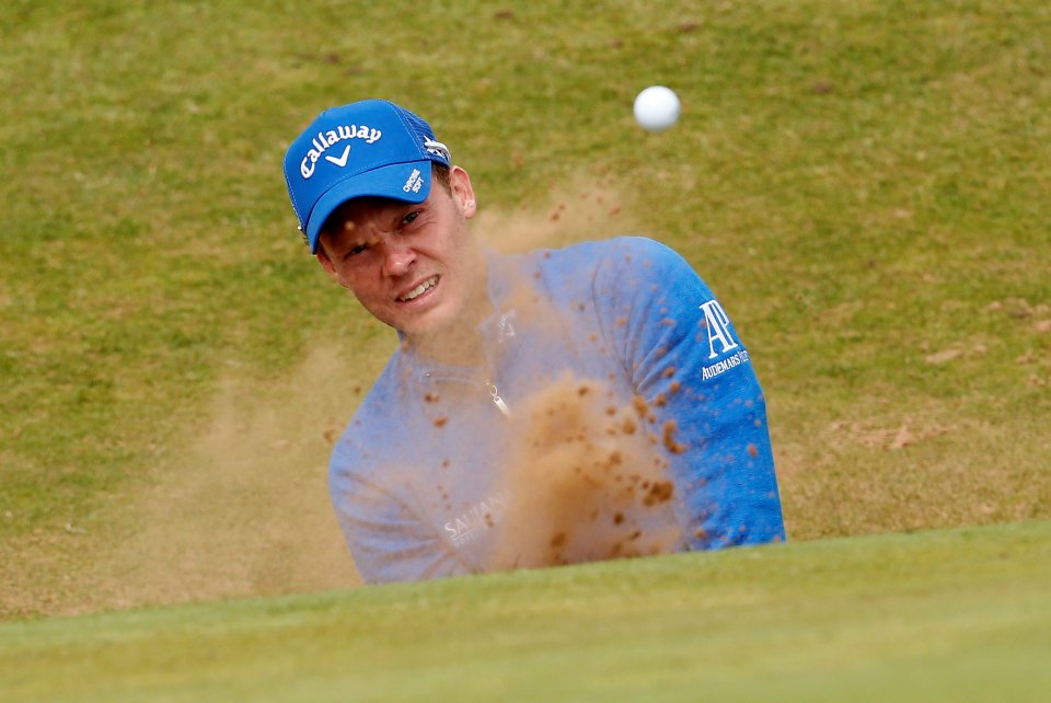  Danny Willett's ball was gobbled up by one of the bunkers on a practice round