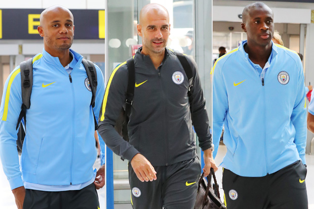 Manchester City squad Manchester airport pre-season