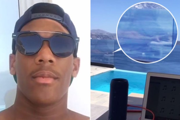 Anthony Martial on holiday revealing his scantily clad female companii