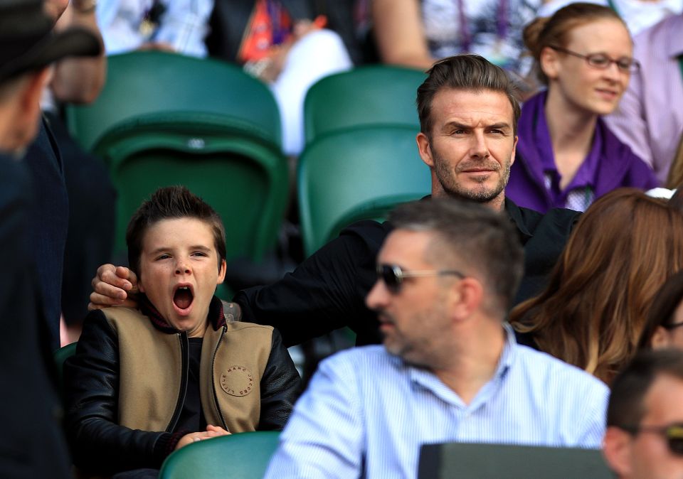  David Beckham's son Cruz shows less enthusiasm for Wimbledon than his father