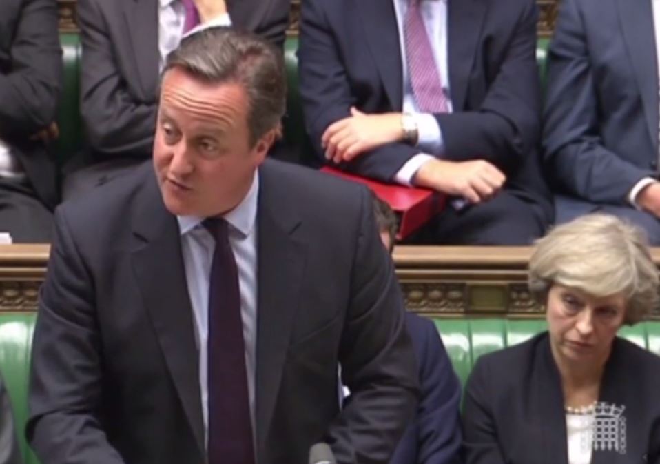  Theresa May's eyelids droop as she listens to David Cameron's speech on the Chilcot Report