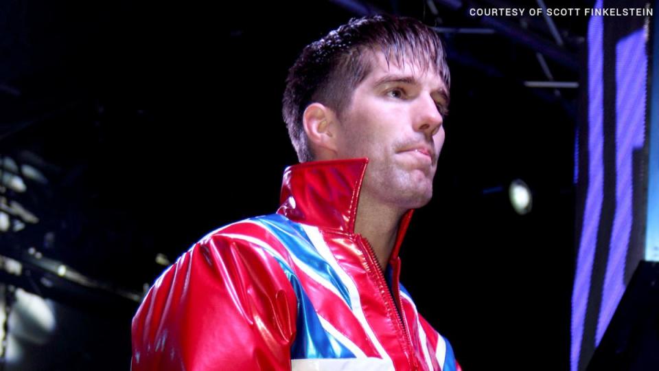 Zach Sabre Jr gets ready to enter the ring