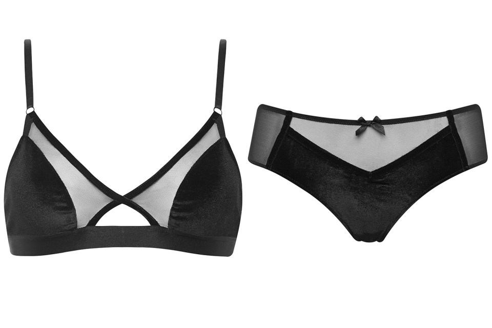  Black bra, £18, and matching knickers, £12