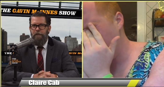  This is what happened when Claire appeared on Gavin McInnes' online chat show