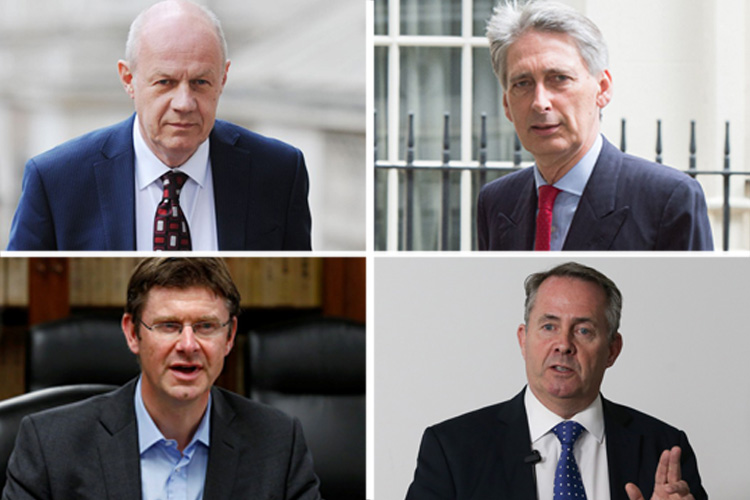  (Clockwise from left:) Work and Pensions Secretary Damian Green, Chancellor Philip Hammond, International Trade Secretary Liam Fox and Business and Energy Secretary Greg Clark will be involved in the industrial strategy committee