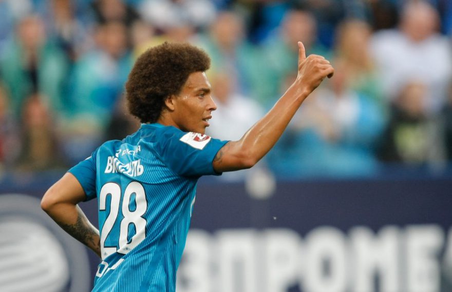 ST. PETERSBURG, RUSSIA - JULY 30: Axel Witsel of FC Zenit St. Petersburg gestures during the Russian Football League match between FC Zenit St. Petersburg and FC Lokomotiv Moscow at Petrovsky stadium on July 30, 2016 in St. Peterburg, Russia. (Photo by Epsilon/Getty Images)