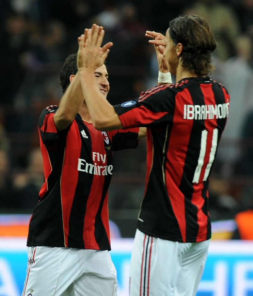  Alexandre Pato with Zlatan Ibrahimovic during their time at AC Milan