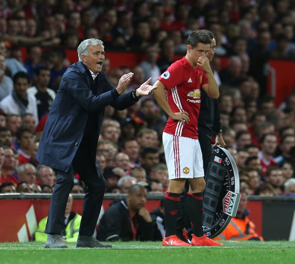  Ander Herrera came on as a late substitute for Manchester United on Friday