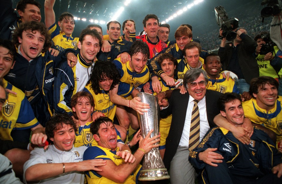  Gianfranco Zola and Faustino Asprilla helped Parma win Uefa Cup in 1995