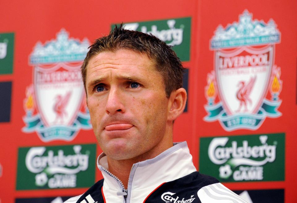 New Liverpool signing Robbie Keane gives a press conference at the club's Melwood training complex, in Liverpool, north-west England, on July 29, 2008. Liverpool signed Robbie Keane from Premier League rivals Tottenham on a four-year deal, a statement on the Anfield club's website said Monday. The Republic of Ireland striker underwent a medical at Liverpool's Melwood training ground on July 28, 2008 and the 28-year-old was then given the all-clear to move to Anfield for a fee of 19 million pounds (38 million dollars), rising to 20.3 million (40.6 million dollars) dependent on bonuses. AFP PHOTO / ANDREW YATES (Photo credit should read ANDREW YATES/AFP/Getty Images)