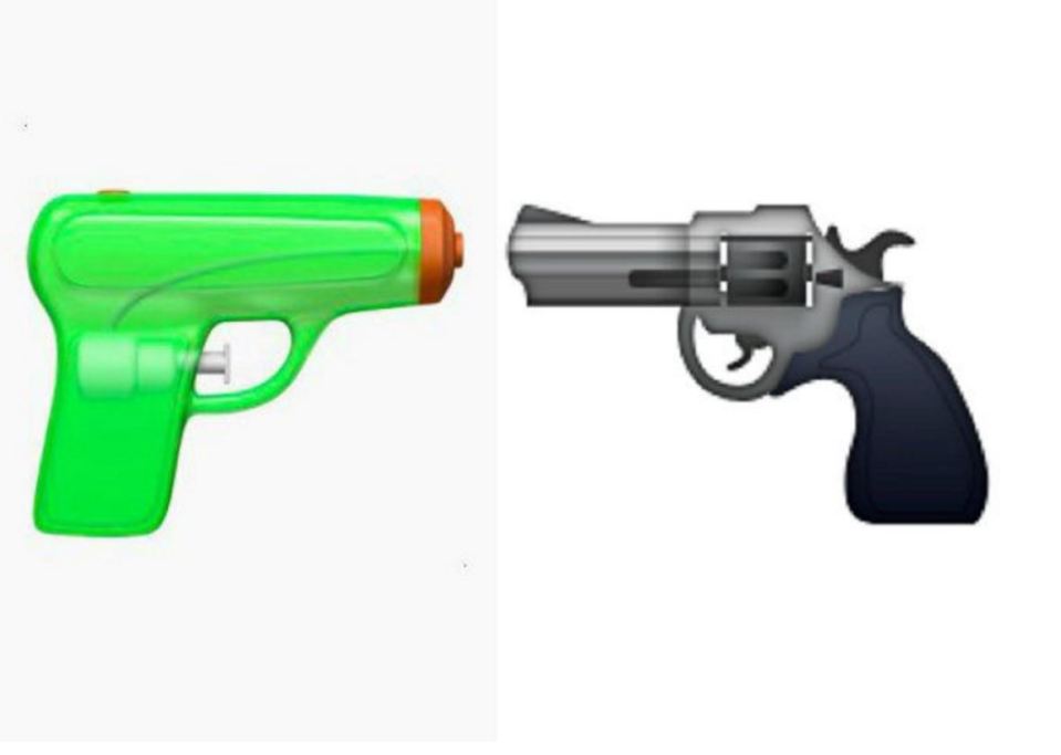  The pistol emoji is to be replaced with a friendlier water pistol icon