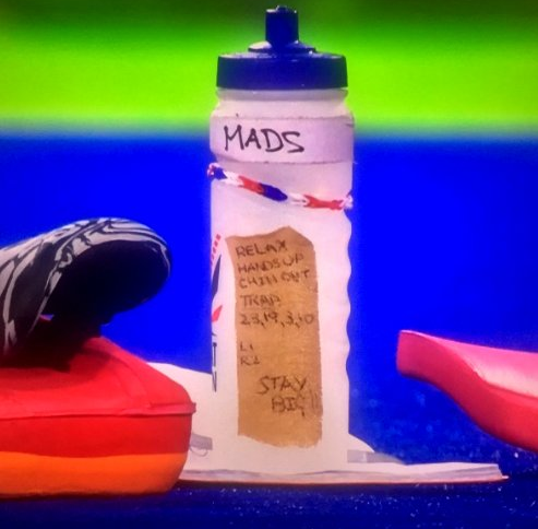 The secrets to Maddie Hinch's success appeared to be revealed on her water bottle