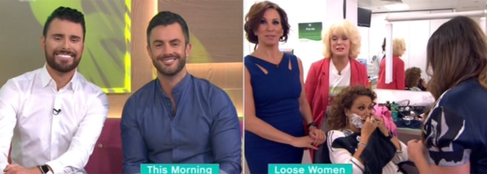  Rylan and his partner Dan Neale can't believe what they are seeing when they throw to Loose Women